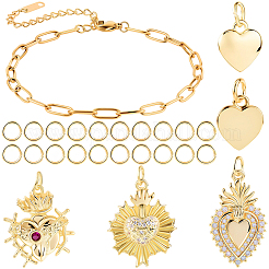 DIY-Sets zum Basteln von Bettelarmbändern mit Herzmotiven&nbsp;DIY-BBC0002-78