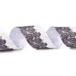Ruban gros grain imprimé à motif floral&nbsp;OCOR-I010-04A