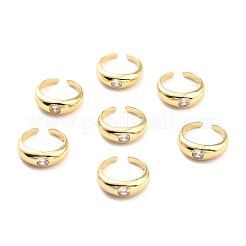 Bague de manchette ouverte épaisse en zircone cubique transparente pour femme&nbsp;X-RJEW-C018-18G