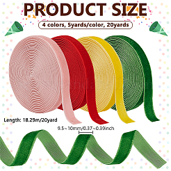 20 Yards 4 Farben einseitiges Samtband&nbsp;SRIB-PH0001-46A