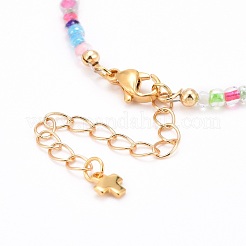 Cruz con pulseras de cuentas de mal de ojo&nbsp;BJEW-JB06289-01