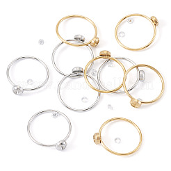10 Stück 304 Edelstahl-Fingerring-Strass-Einstellungen&nbsp;STAS-TA0005-87