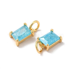 Ciondoli in vero ottone placcato oro 18k con micro pavé di zirconi&nbsp;KK-M243-08G-04