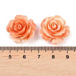 Perles sculptées en corail synthétique teinté&nbsp;SHEL-Z003-03B-01