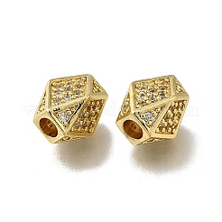 Messing Micro Pave klare Zirkonia europäische Perlen&nbsp;LS-ZIRC-I070-045G