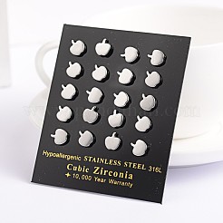 Anlaufgeschützte Apfel-Ohrstecker aus 304 Edelstahl&nbsp;EJEW-F0075-049P