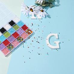24 Stil deckende Farben Saat- und Backfarbe Glas runde Saatperlen&nbsp;SEED-YW0001-29