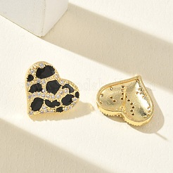 Boucles d'oreilles en laiton avec micro pavé de zircons cubiques pour femmes&nbsp;EJEW-A168-09G