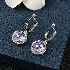 925 sterling silver micro spianare zirconi orecchini a cerchio&nbsp;EJEW-B147-01B-05