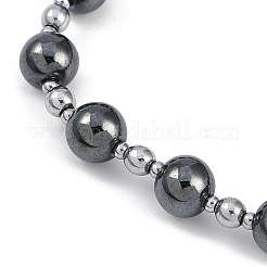 Bracelets extensibles en perles d'hématite synthétique non magnétique pour femmes et hommes&nbsp;BJEW-F480-02C