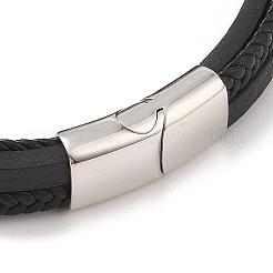 Geflochtene Mikrofaser-Leder-Mehrstrang-Armbänder&nbsp;BJEW-B096-22P
