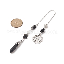 Péndulos de radiestesia con punta de obsidiana natural&nbsp;PALLOY-JF02009-01