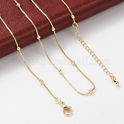 Collares de cadena de satélite de latón para mujer&nbsp;NJEW-D302-33G