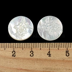 Cabochon di conchiglia bianca naturale intagliata&nbsp;SSHEL-N038-06B-05