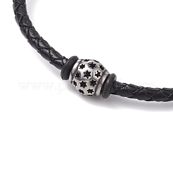 Bracciali di corda di pelle intrecciato &nbsp;BJEW-JB11387-05