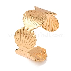 Offene Armreifen aus 304er Edelstahl im Muscheldesign für Damen&nbsp;AJEW-P127-28G