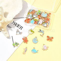 40 pendentif en alliage émaillé avec 10 styles d'animaux marins&nbsp;ENAM-FS0003-31