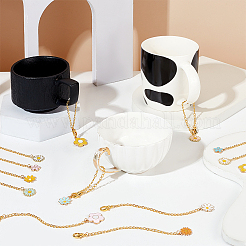 30 pièces 15 styles de décorations de pendentif en alliage d'émail de fleur&nbsp;HJEW-AB00578