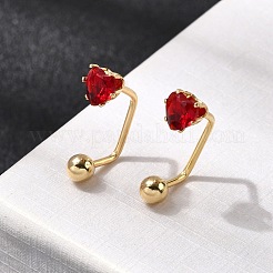 Orecchini a forma di cuore in acciaio inossidabile 304&nbsp;EJEW-F396-04B-G