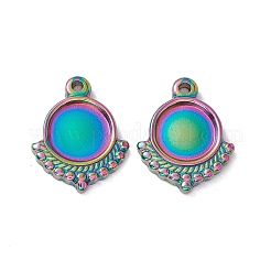 Pendentifs cabochons en acier inoxydable 304 avec placage ionique (IP)&nbsp;STAS-E169-10M