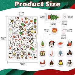 112 Stück 14 Stile Weihnachtsdruck undurchsichtige Acrylperlen&nbsp;OACR-FS0002-69