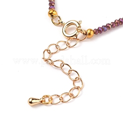 Braccialetti con perline di vetro placcate sfaccettate&nbsp;BJEW-JB05693-03