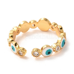 Böse Augen goldene Emaille-Manschettenringe für Frauen&nbsp;KK-G404-06A-G