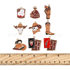 18 stücke 9 arten western cowboy hut stiefel geld tasche schädel legierung emaille anhänger&nbsp;FIND-FS0003-91