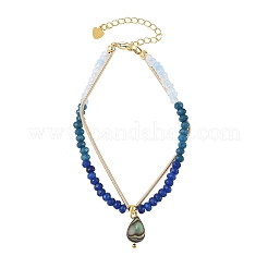 Bracelet pour femme orné de breloques en nacre d'ormeau naturelle&nbsp;BJEW-JB14297