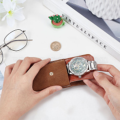 Borse portaoggetti portatili per orologio singolo in finta pelle scamosciata&nbsp;ABAG-WH0035-034
