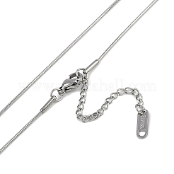 Colliers à chaîne serpent ronde avec pendentif rectangulaire en strass cristal en acier inoxydable 304 pour femmes&nbsp;NJEW-Z044-06P