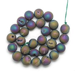Elektroplattierte natürliche Druzy Geode Achat Perlen Stränge&nbsp;G-S238-18mm-03