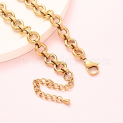 Fußkettchen mit Ringgliederkette aus Edelstahl 304&nbsp;AJEW-A057-11G