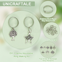 Kit de fabrication de bagues réglables avec breloques DIY&nbsp;DIY-UN0004-87