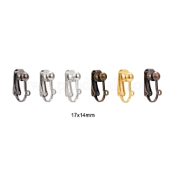 24 Stück 4 Farben Messing Clip-On Ohrring Zubehörse&nbsp;KK-ZZ0001-11