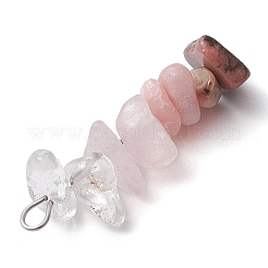 Pendenti con perline di cristallo di quarzo naturale di colore sfumato&nbsp;PALLOY-JF02790-04