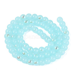Perlas de vidrio de imitación de Jade imitación electrochapa&nbsp;EGLA-Q132-6MM-01B-05