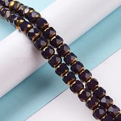 Chapelets de perles en verre opaque électrolytique&nbsp;GLAA-P003-A01