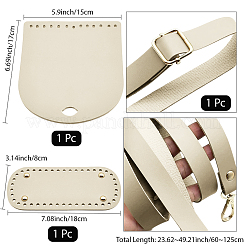 Kit de accesorios para bolso de hombro de crochet de cuero sintético hecho a mano de 1 bolsa&nbsp;DIY-CL0001-04B