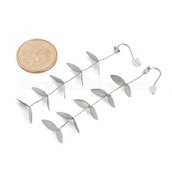 Orecchini a bottone a forma di foglia in acciaio inossidabile 304 per donna&nbsp;EJEW-R008-02P