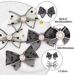 4 stücke 2 stil herz muster organza bowknot schuh dekorationen&nbsp;DIY-FH0005-76