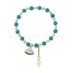 3 bracelet extensible en perles de verre océan&nbsp;BJEW-JB14306