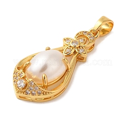 Porte micro ouvrent pendentifs zircone cubique en laiton de placage&nbsp;KK-L220-019G-01