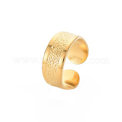 Bague de manchette plate ouverte en acier inoxydable 304 avec placage ionique (IP) pour femme&nbsp;RJEW-S405-204G