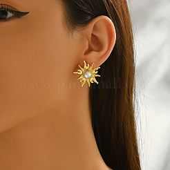 Pendientes de acero inoxidable con forma de flor&nbsp;YX0198