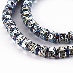 Fili di perle di roccia lavica naturale elettrodeposta&nbsp;G-T114-72E