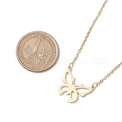 Collane con ciondolo a forma di farfalla cava in acciaio inossidabile 304&nbsp;NJEW-JN04814-02