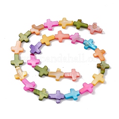 10 Strang bunte natürliche Süßwasser-Muschelperlenstränge&nbsp;SHEL-M018-01