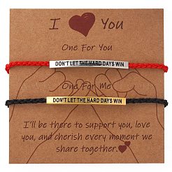 2 Stück Armband mit Motivationsspruch „Lass dich von den harten Tagen nicht unterkriegen“ aus Edelstahl 304&nbsp;FG5463-5