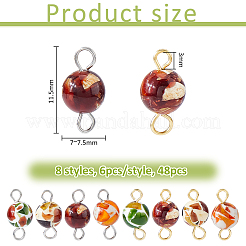 48 Stück 8 Stile synthetische Bernstein Verbinder Verbinder Charms&nbsp;PALLOY-FH00133